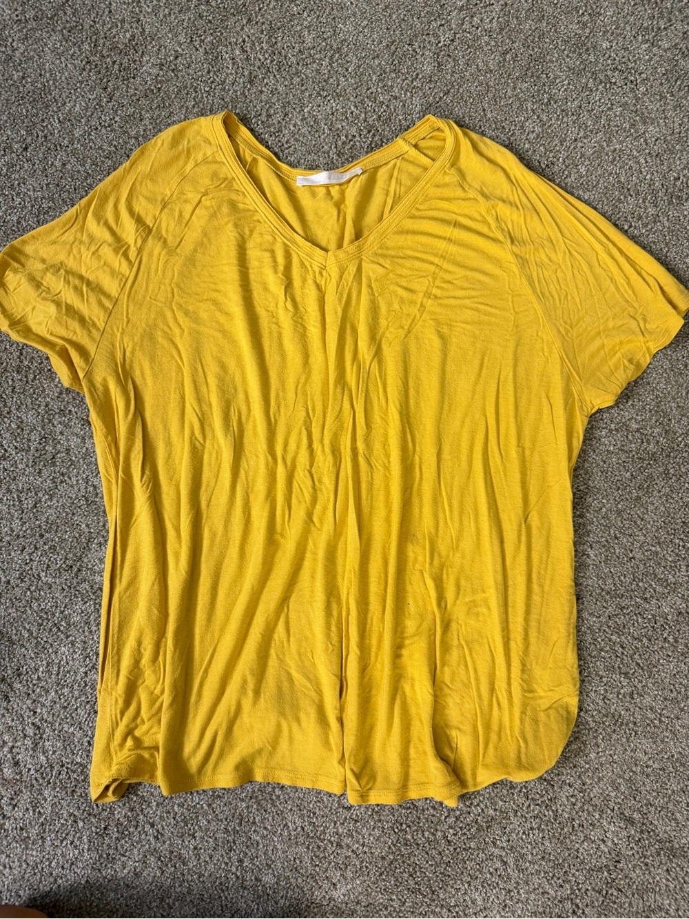 Double Zero Sunny Yellow V-Neck Short Sleeve Top